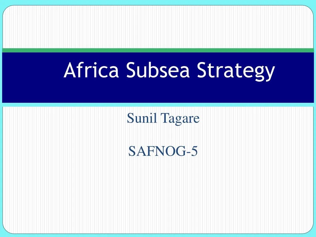 africa subsea strategy