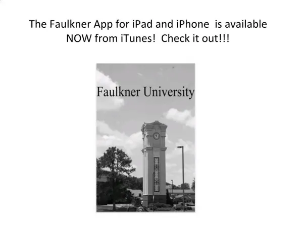 The Faulkner App for iPad and iPhone is available NOW from iTunes Check it out