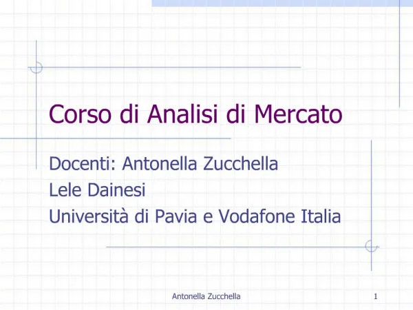 Corso di Analisi di Mercato