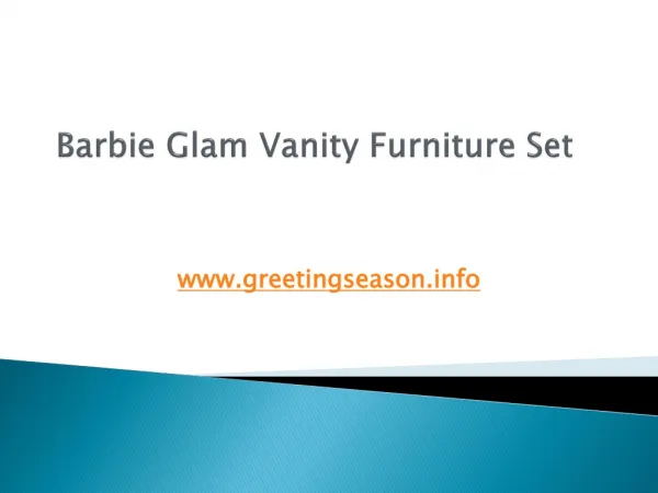 Barbie Glam Vanity Furniture Set