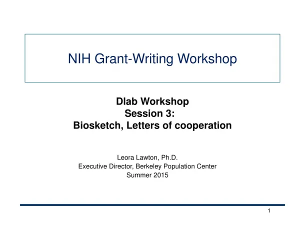 NIH Grant-Writing Workshop