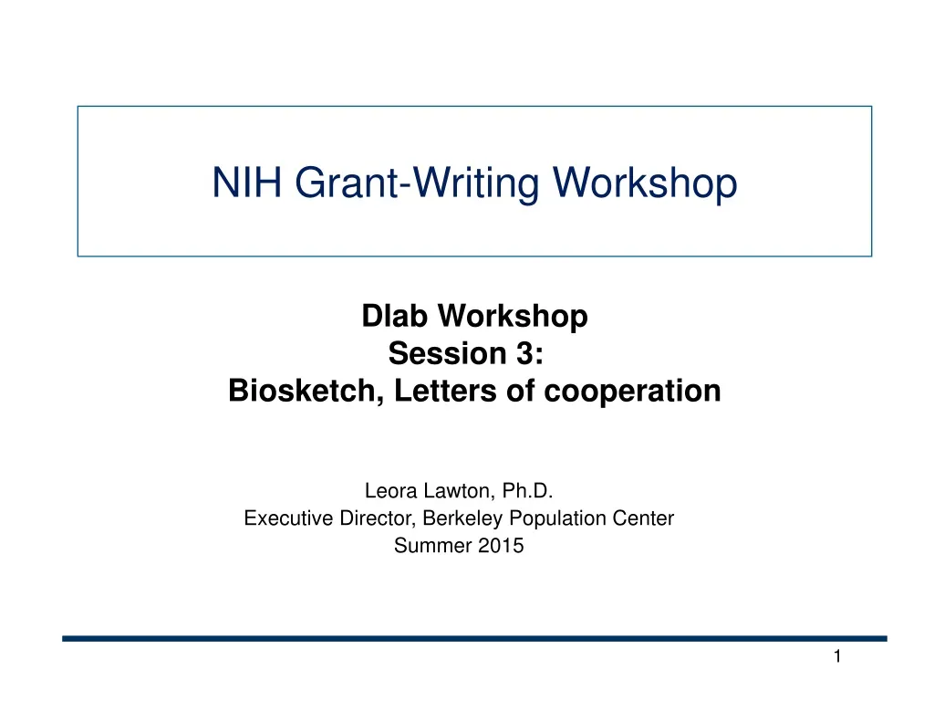 nih grant writing workshop