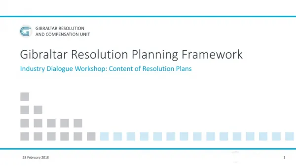 Gibraltar Resolution Planning Framework