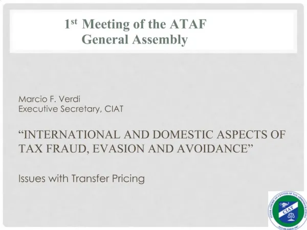 1st Meeting of the ATAF General Assembly