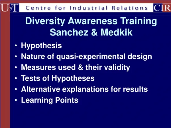 Diversity Awareness Training Sanchez &amp; Medkik