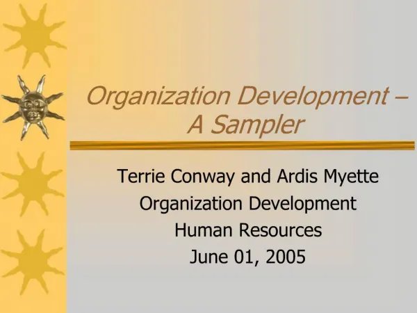 Organization Development A Sampler