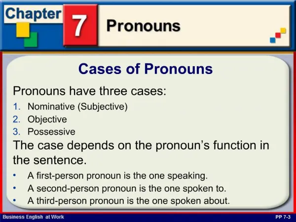 Pronouns have three cases: