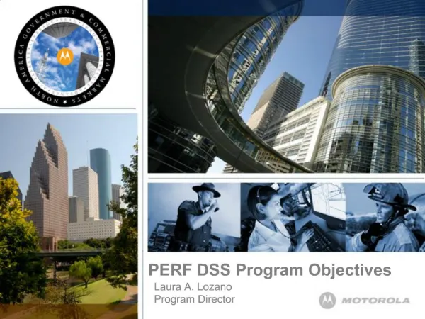 PERF DSS Program Objectives
