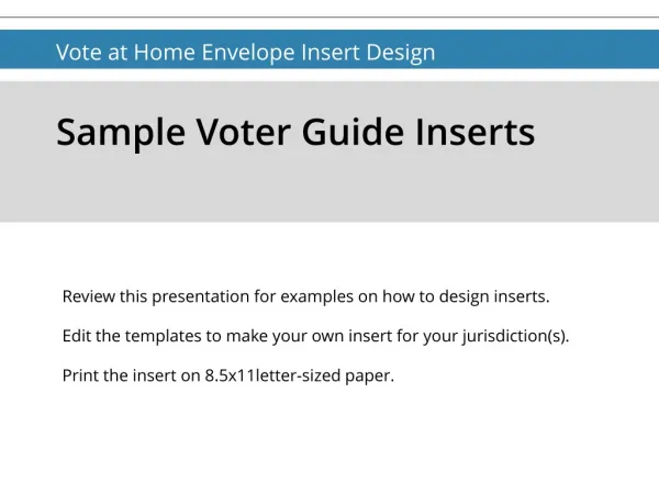 Sample Voter Guide Inserts