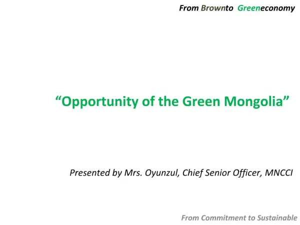 From Brown to Green economy