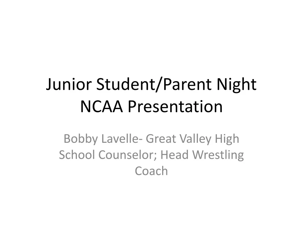 junior student parent night ncaa presentation