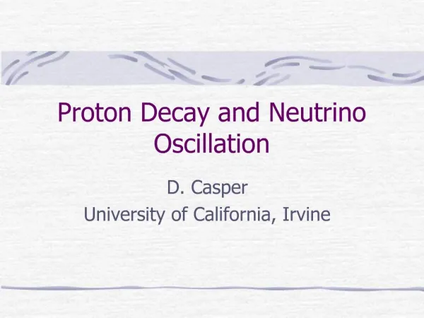 Proton Decay and Neutrino Oscillation