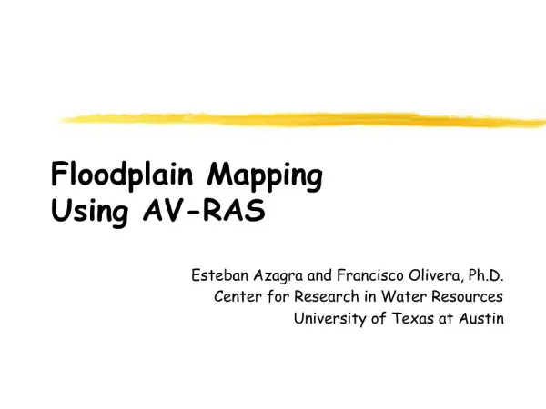 Floodplain Mapping Using AV-RAS