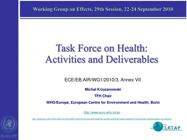 Working Group on Effects, 29th Session, 22-24 September 2010
