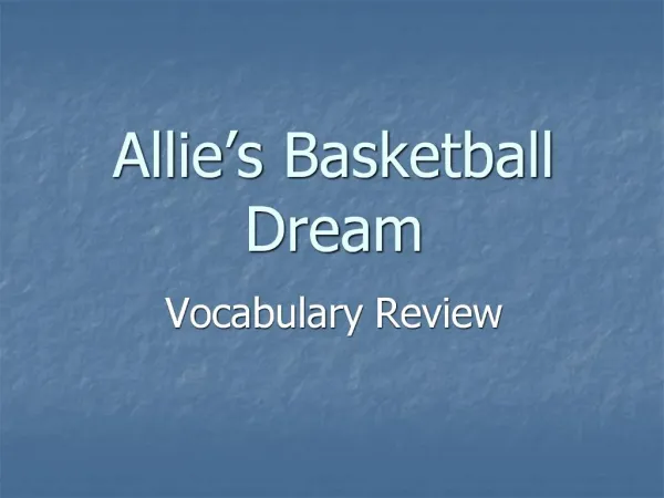 Allie s Basketball Dream
