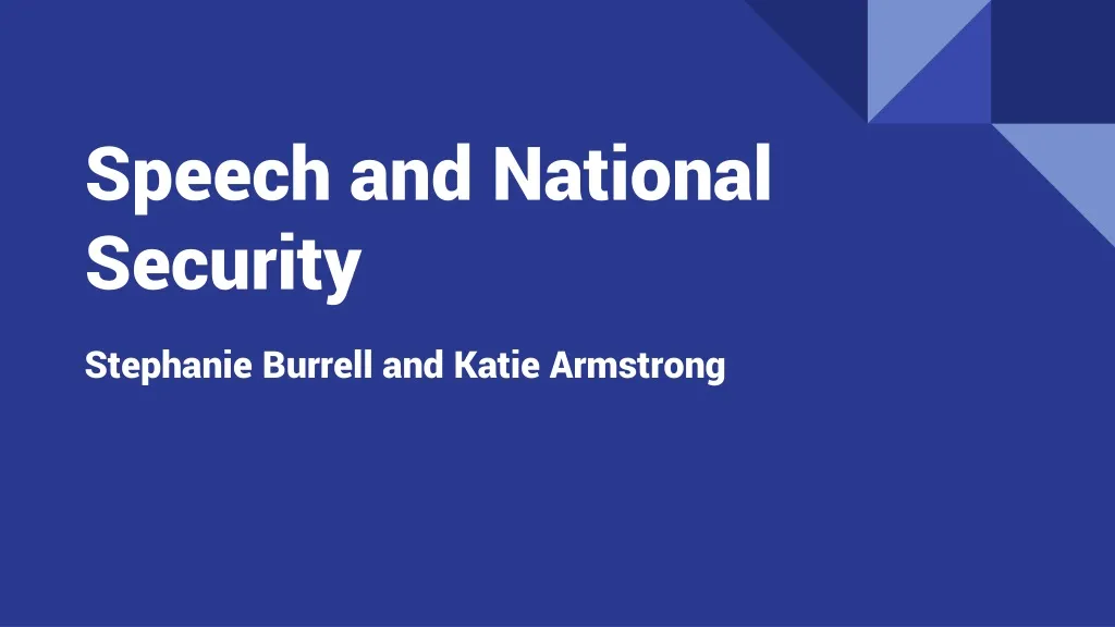 speech and national security