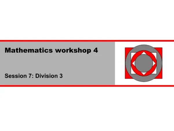 Mathematics workshop 4