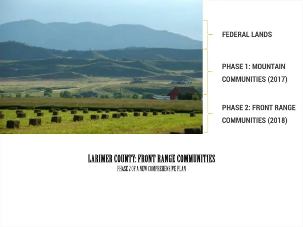 LARIMER COUNTY: FRONT RANGE COMMUNITIES PHASE 2 OF A NEW COMPREHENSIVE PLAN