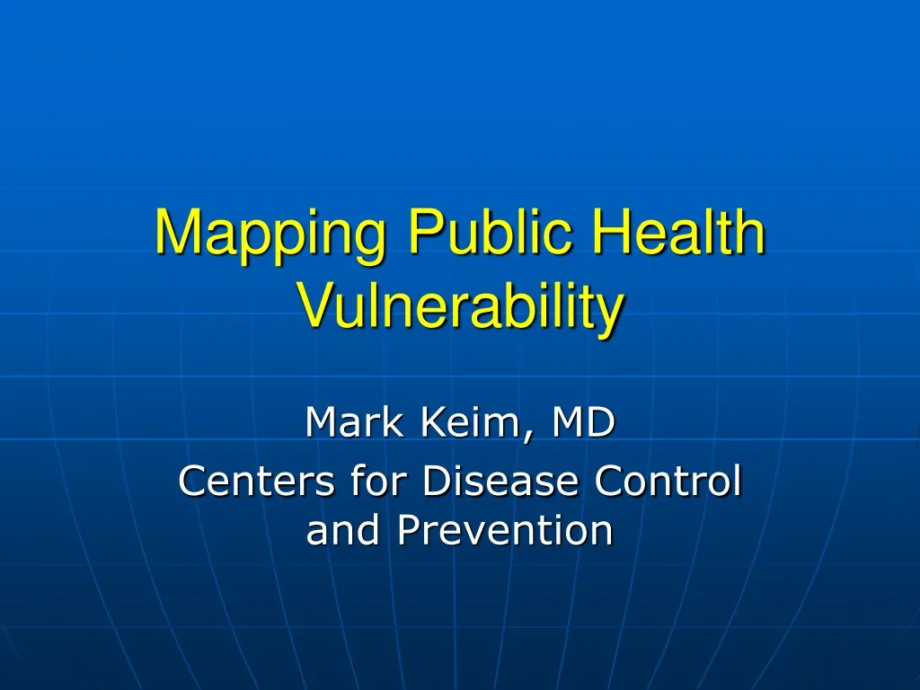 mapping public health vulnerability