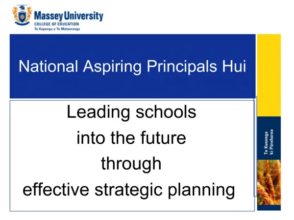 National Aspiring Principals Hui