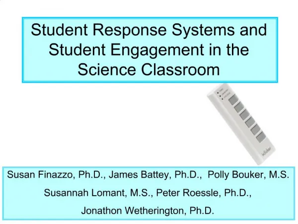 Student Response Systems and Student Engagement in the Science Classroom