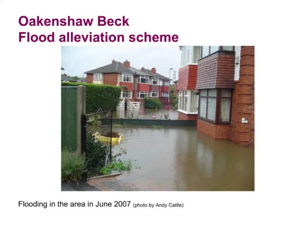 Oakenshaw Beck Flood alleviation scheme