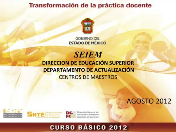 SEIEM DIRECCION DE EDUCACI N SUPERIOR DEPARTAMENTO DE ACTUALIZACI N CENTROS DE MAESTROS