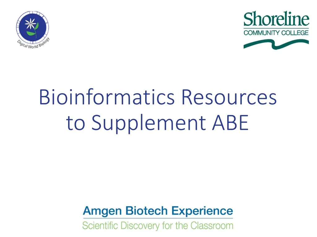 bioinformatics resources to supplement abe