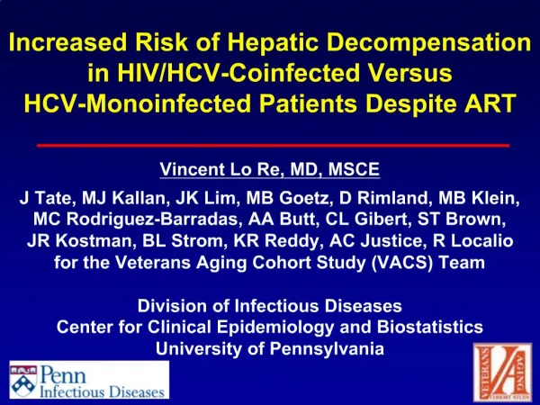 Increased Risk of Hepatic Decompensation in HIV