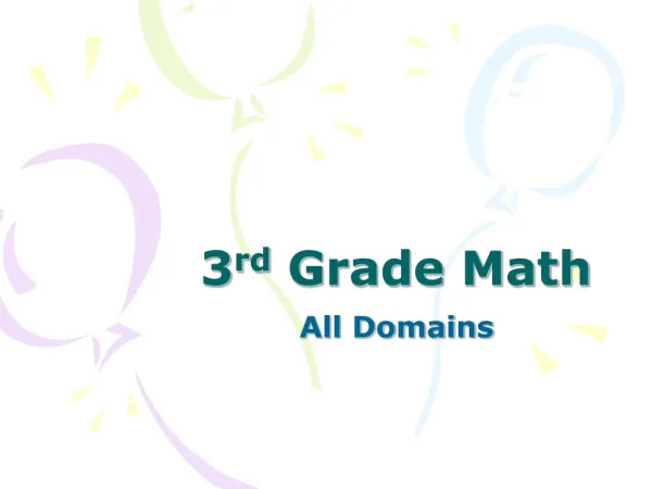 3 rd Grade Math