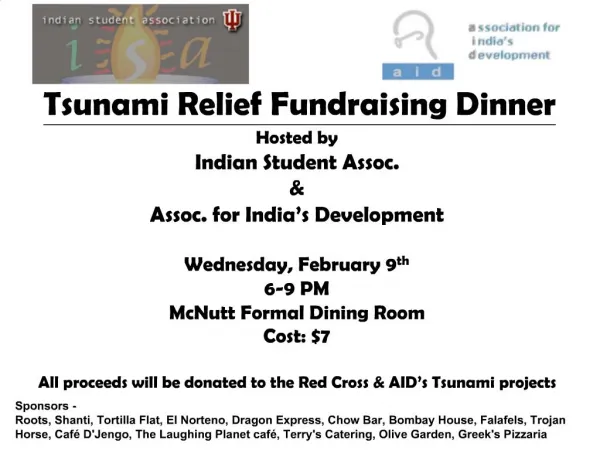 Tsunami Relief Fundraising Dinner