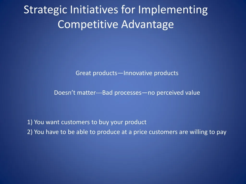 strategic initiatives for implementing competitive advantage