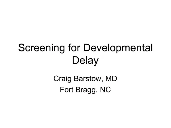 Screening for Developmental Delay