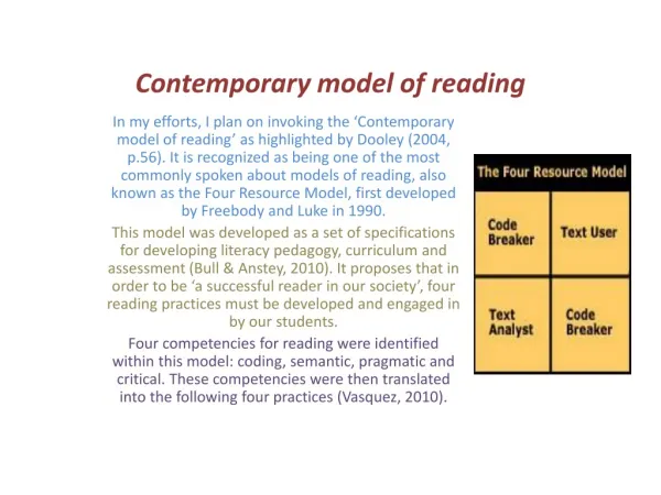 Contemporary Model of Reading