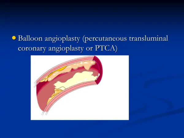 Balloon angioplasty (percutaneous transluminal coronary angioplasty or PTCA)