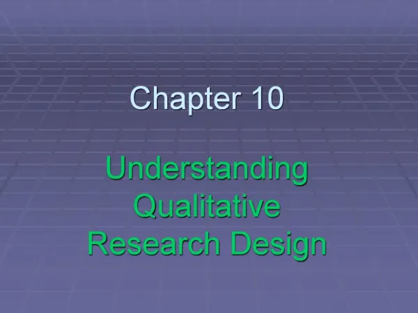 Understanding Qualitative Research Design