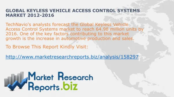 Worldwide Keyless Vehicle Access Control Systems Size And Sh