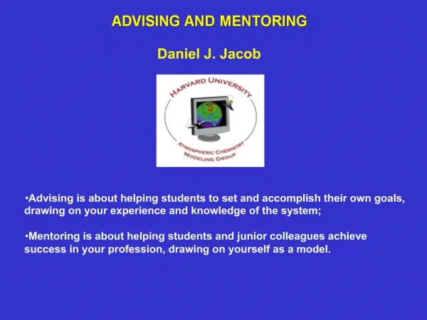 ADVISING AND MENTORING