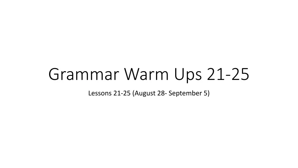 grammar warm ups 21 25