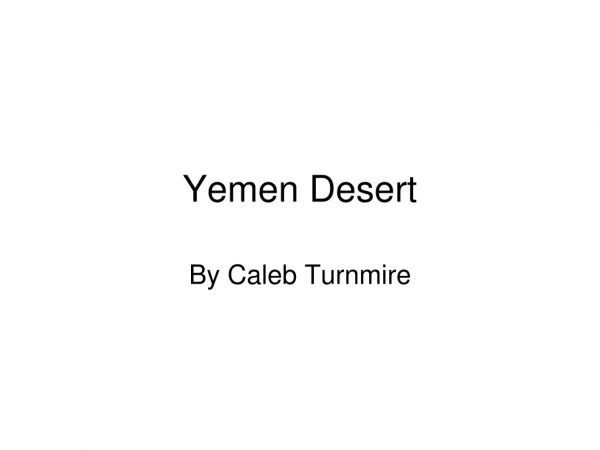 Yemen Desert