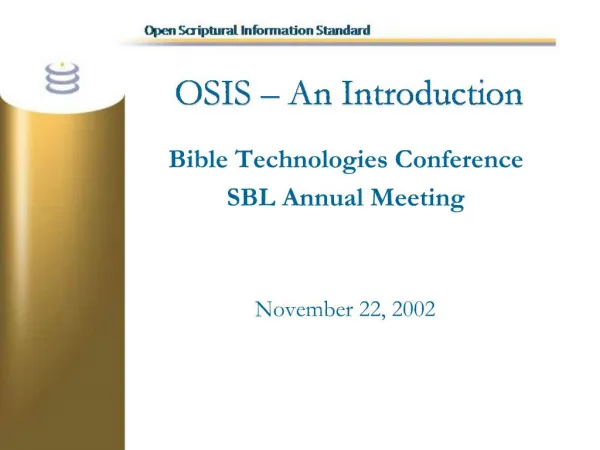OSIS An Introduction