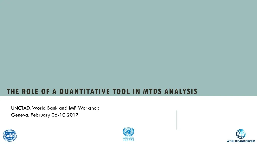 the role of a quantitative tool in mtds analysis