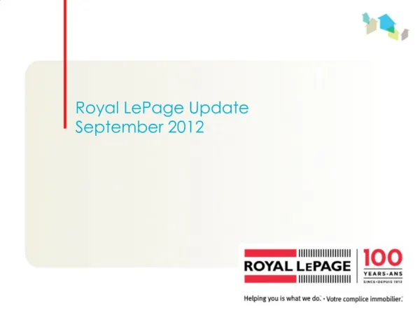 Royal LePage Update September 2012