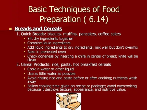 Basic Techniques of Food Preparation 6.14