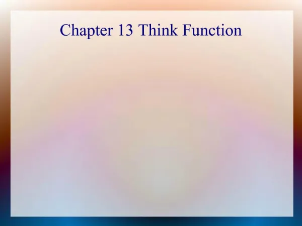 Chapter 13 Think Function