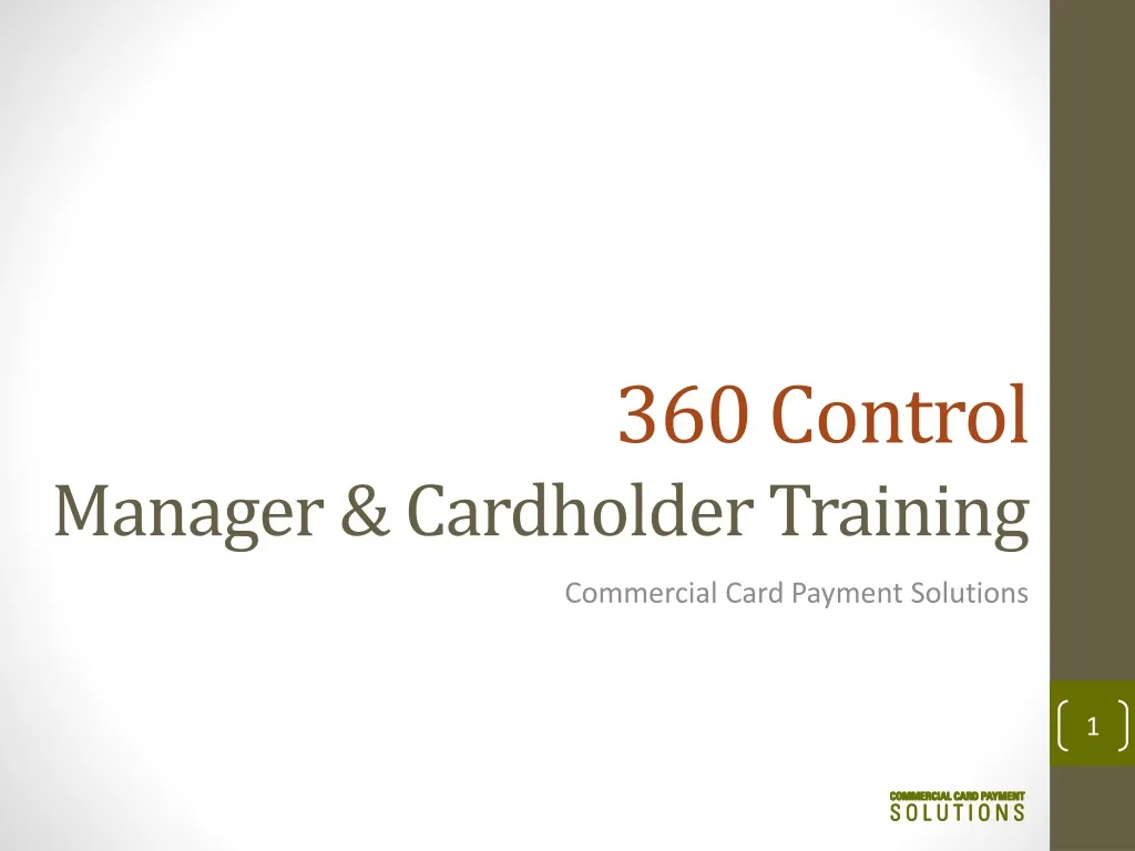 360 control manager cardholder training