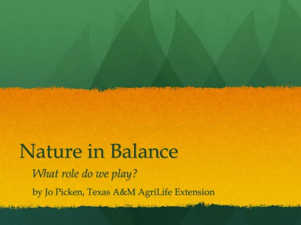 Nature in Balance