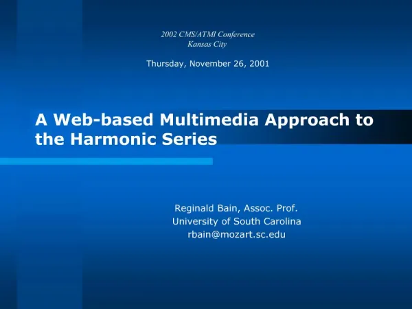 A Web-based Multimedia Approach to the Harmonic Series