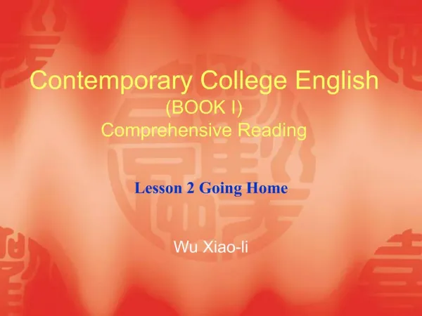 Contemporary College English BOOK I Comprehensive Reading