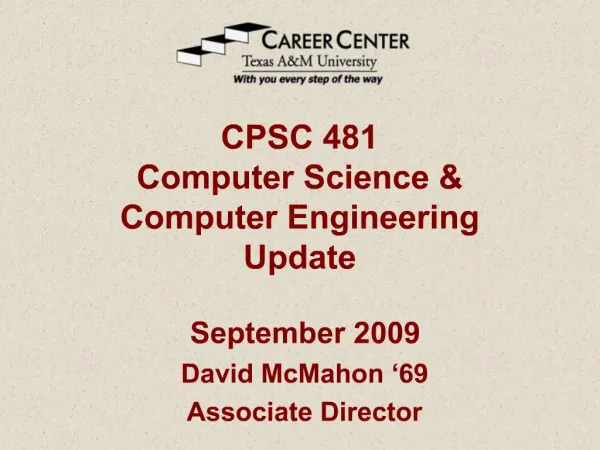 CPSC 481 Computer Science Computer Engineering Update